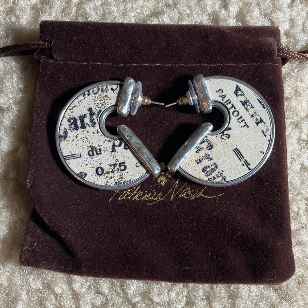 Patricia Nash Newspaper Print Earrings